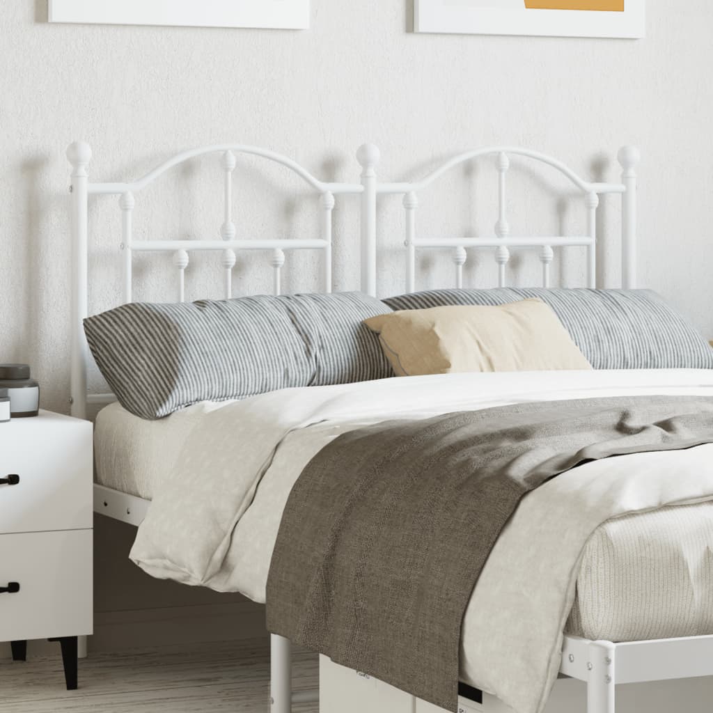 vidaXL Cabeceira de cama 120 cm metal branco