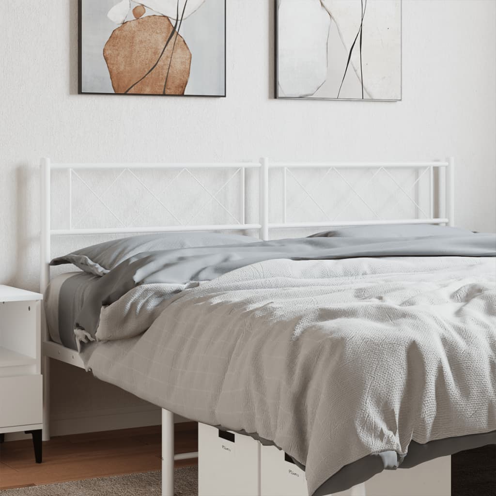 vidaXL Cabeceira de cama 120 cm metal branco