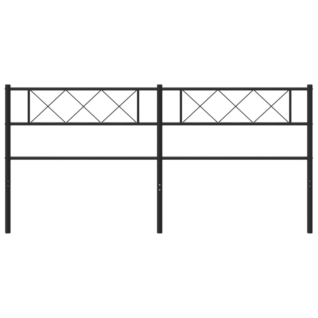 vidaXL Cabeceira de cama 200 cm metal preto