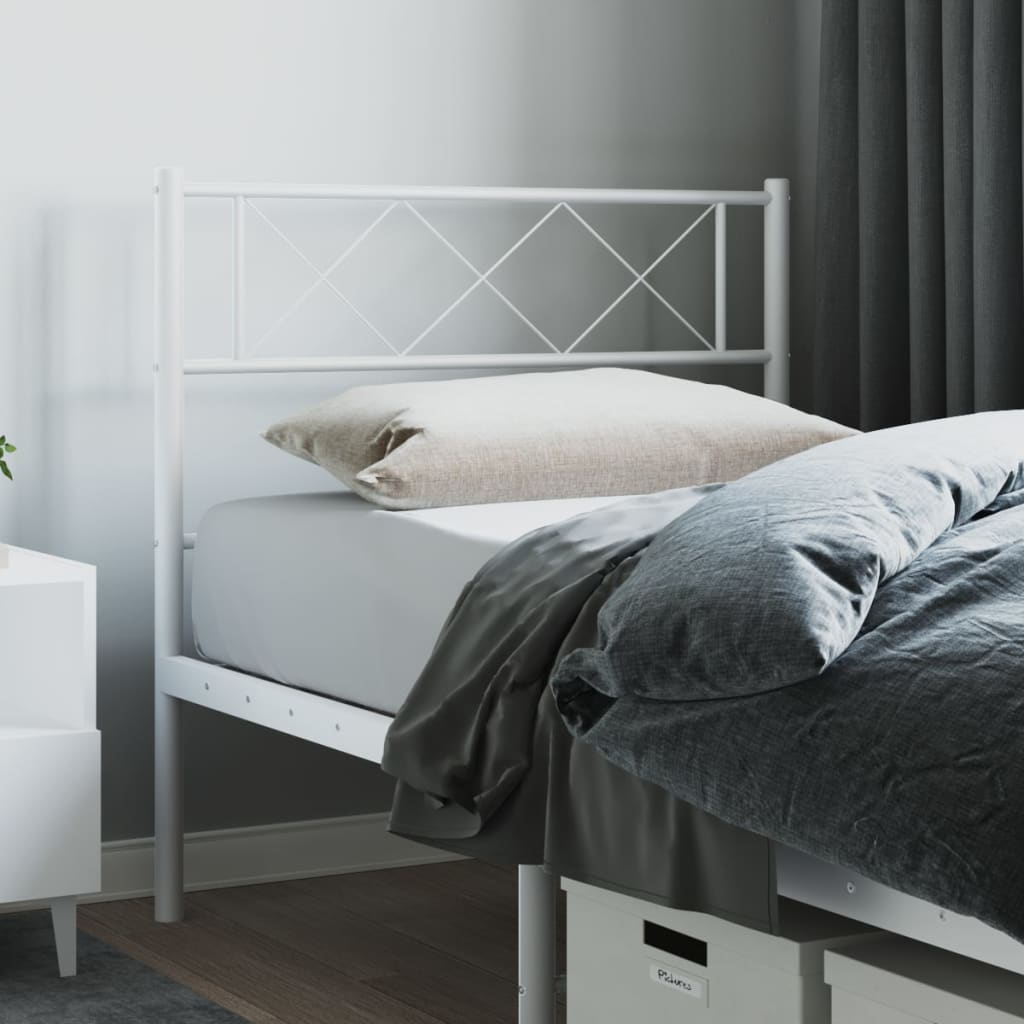 vidaXL Cabeceira de cama 100 cm metal branco