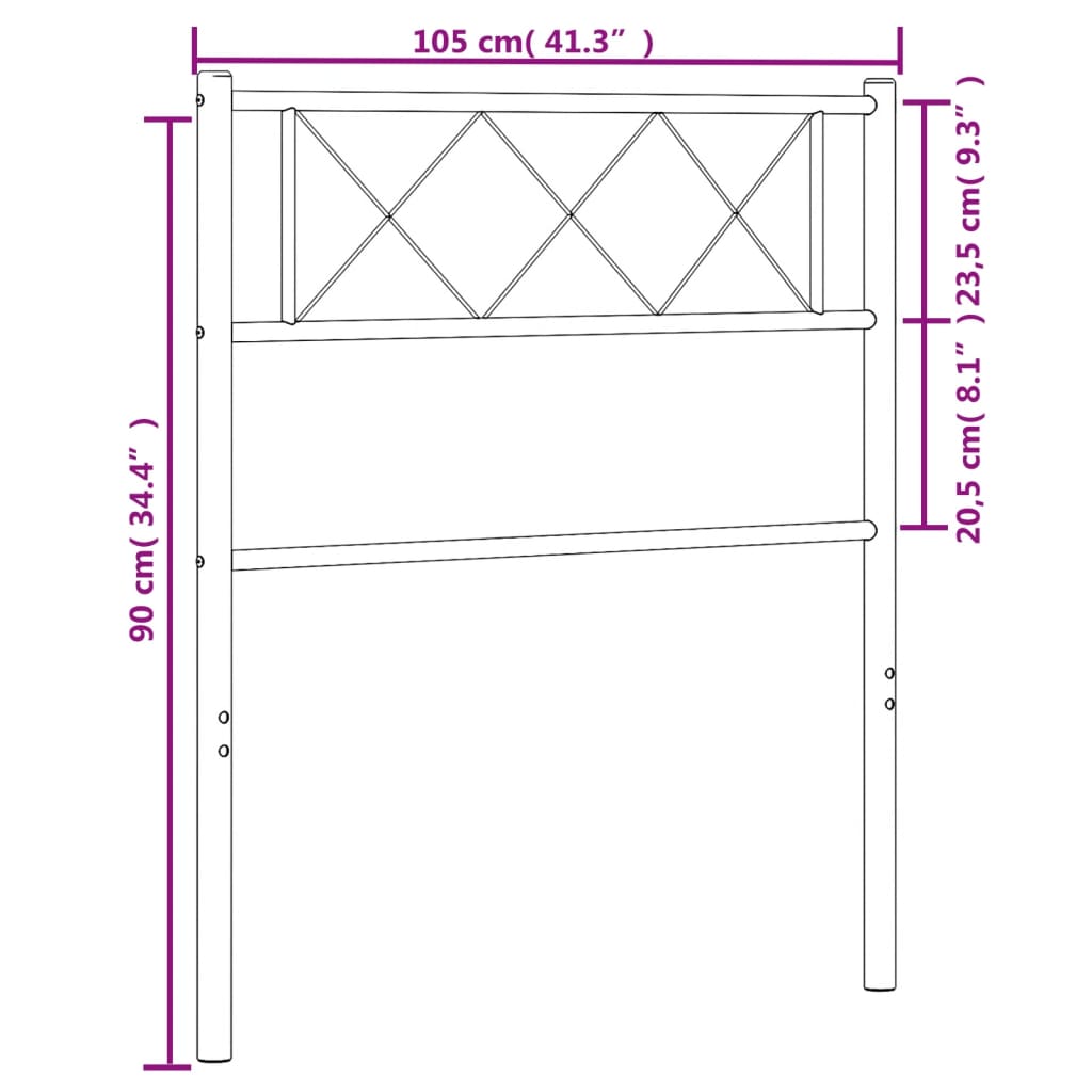 vidaXL Cabeceira de cama 100 cm metal branco