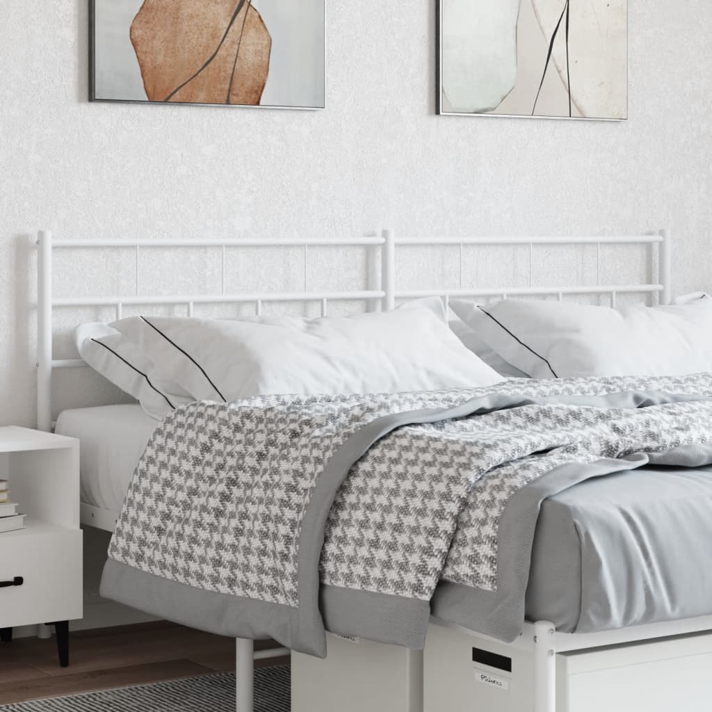 vidaXL Cabeceira de cama 193 cm metal branco