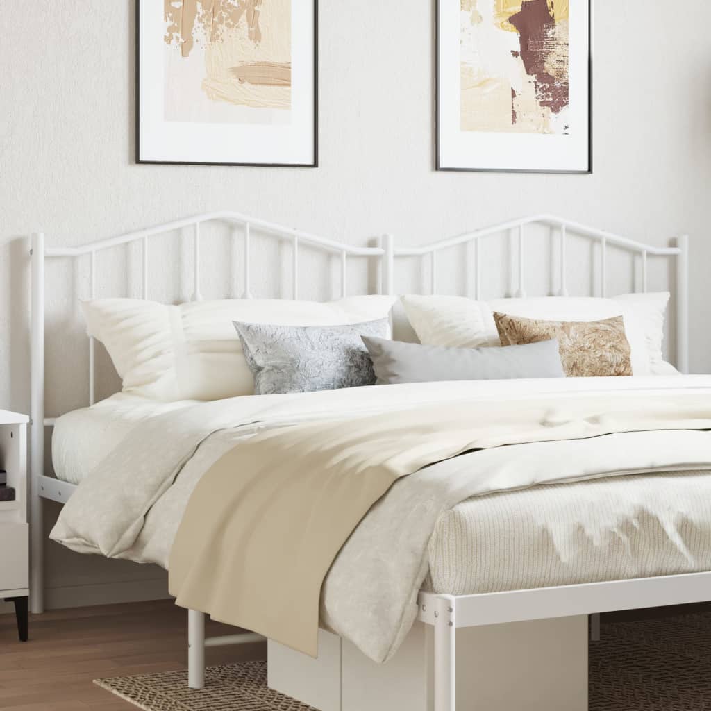 vidaXL Cabeceira de cama 200 cm metal branco