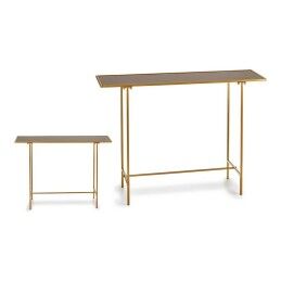 Gift Decor|Mesa de apoio Preto Dourado Cristal Metal (33 x 77 x 110 cm)