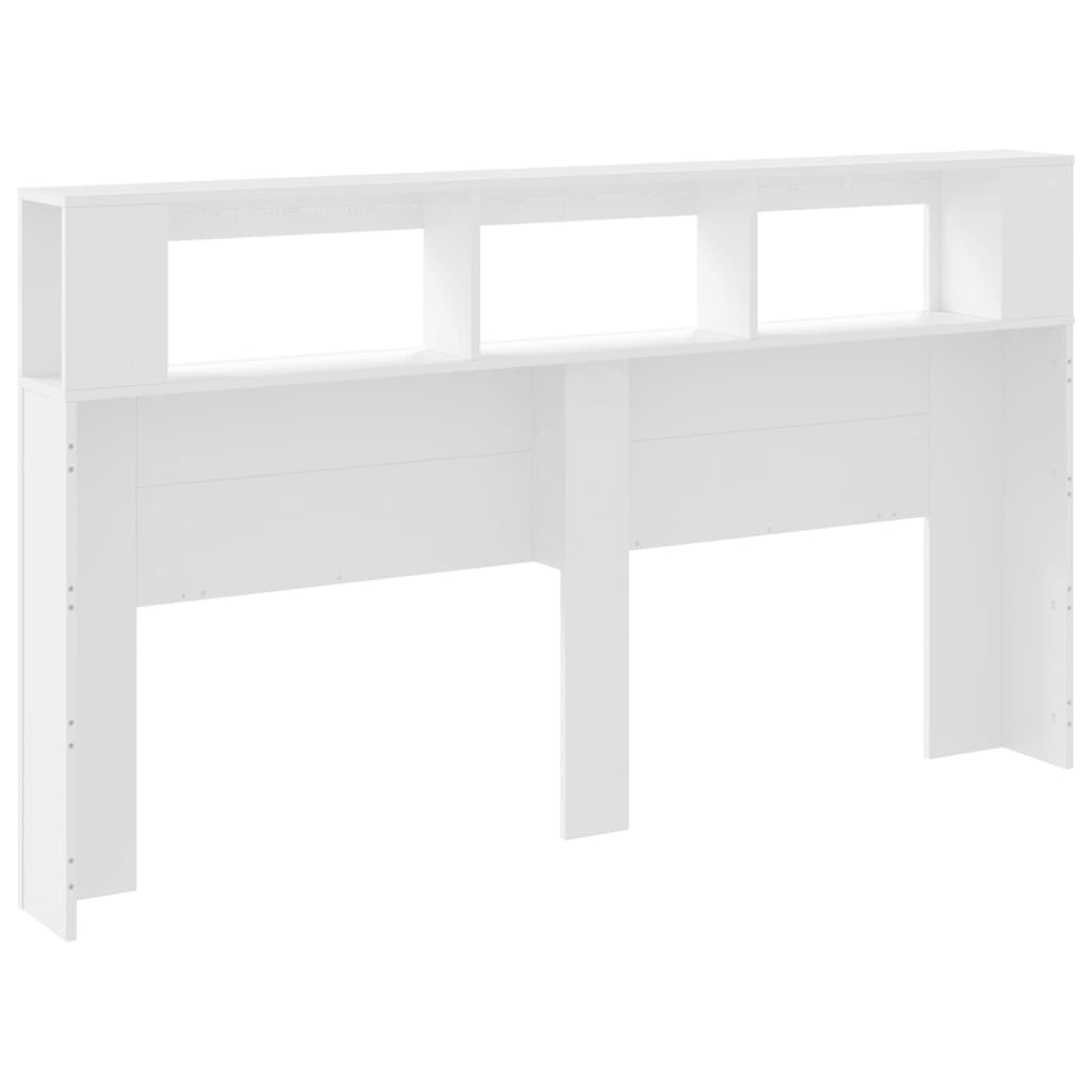 vidaXL Cabeceira cama c/ LEDs 180x18,5x103,5 cm deriv. madeira branco