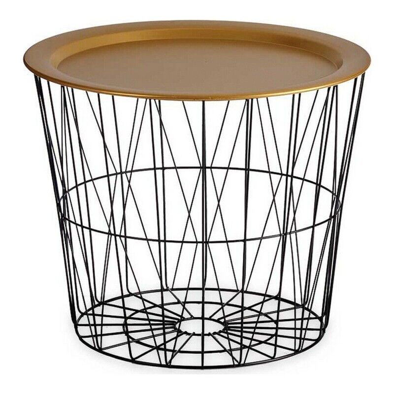 Gift Decor|Mesa de apoio Preto Dourado Metal 52 x 40 x 52 cm Gift Decor|Mesa de apoio Preto Dourado Metal 52 x 40 x 52 cm