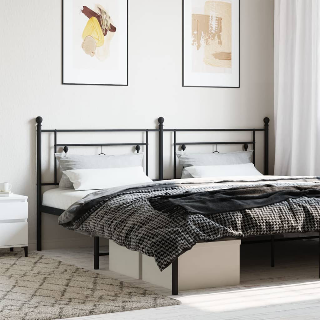 vidaXL Cabeceira de cama 193 cm metal preto