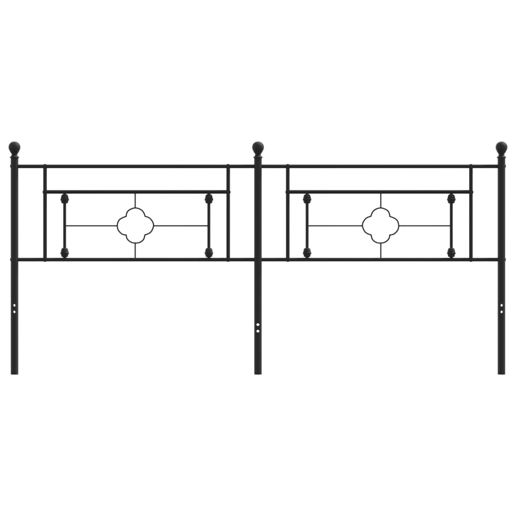 vidaXL Cabeceira de cama 193 cm metal preto