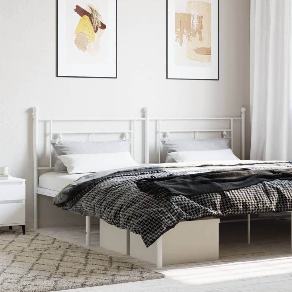 vidaXL Cabeceira de cama 200 cm metal branco