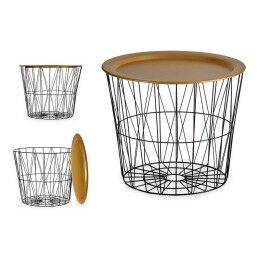 Gift Decor|Mesa de apoio Preto Dourado Metal 52 x 40 x 52 cm