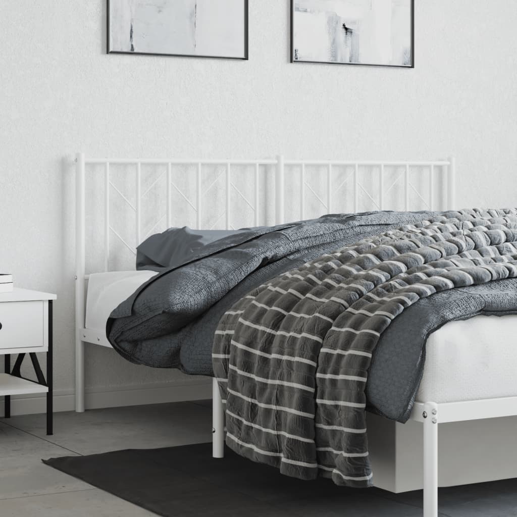 vidaXL Cabeceira de cama 160 cm metal branco