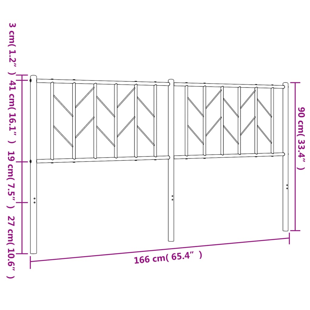 vidaXL Cabeceira de cama 160 cm metal branco