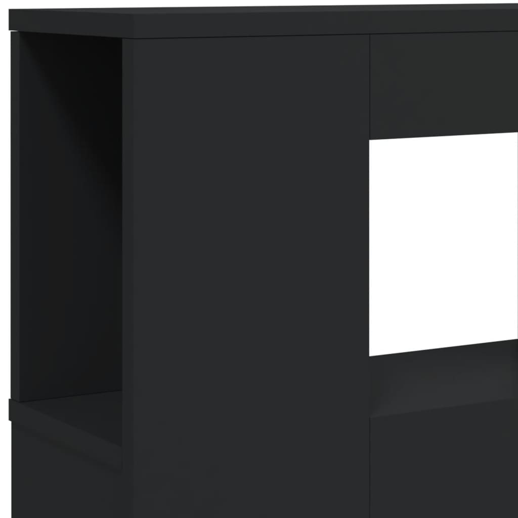 vidaXL Cabeceira c/ LEDs 200x18,5x103,5 cm derivados de madeira preto