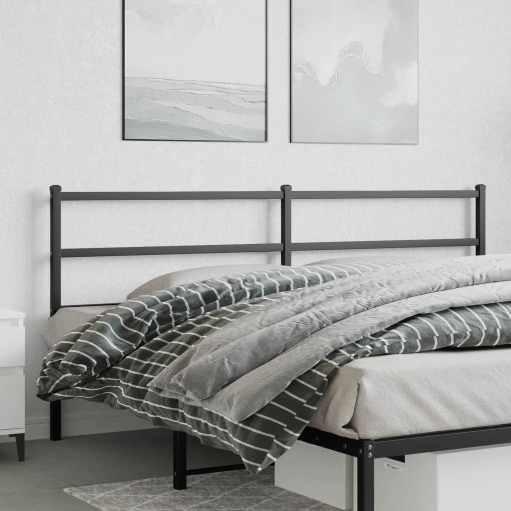 vidaXL Cabeceira de cama 180 cm metal preto