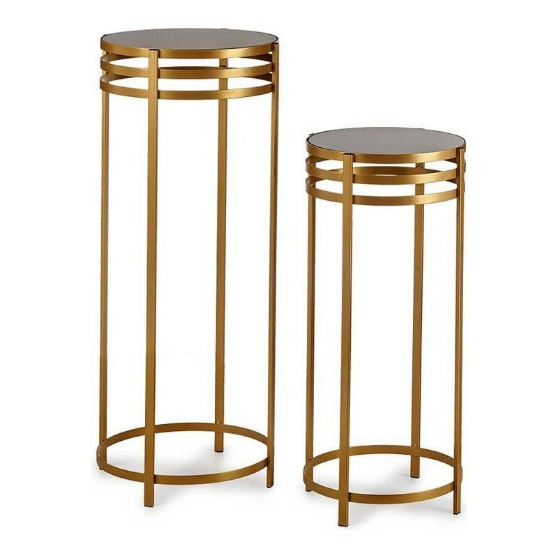 Gift Decor|Conjunto de 2 mesas Preto Dourado (2 pcs)