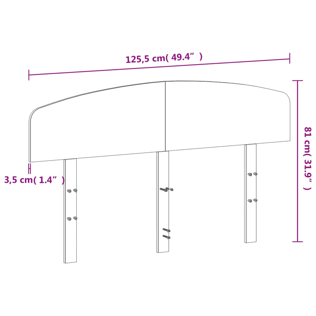 vidaXL Cabeceira 120 cm madeira de pinho maciça branco