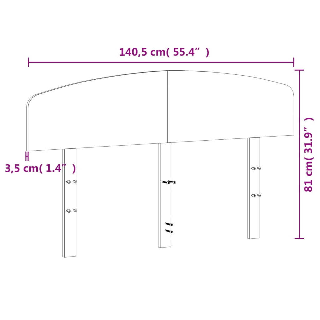 vidaXL Cabeceira 135 cm madeira de pinho maciça branco