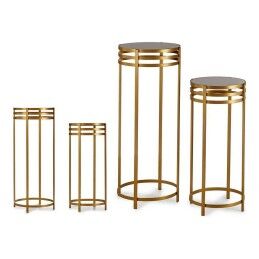 Gift Decor|Conjunto de 2 mesas Preto Dourado (2 pcs)