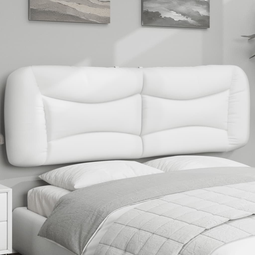 vidaXL Almofadão de cabeceira 160 cm couro artificial branco