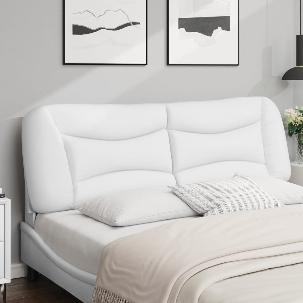 vidaXL Almofadão de cabeceira 160 cm couro artificial branco