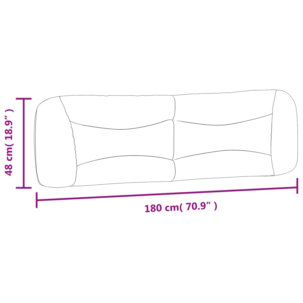 vidaXL Almofadão de cabeceira 180 cm tecido cinzento-acastanhado