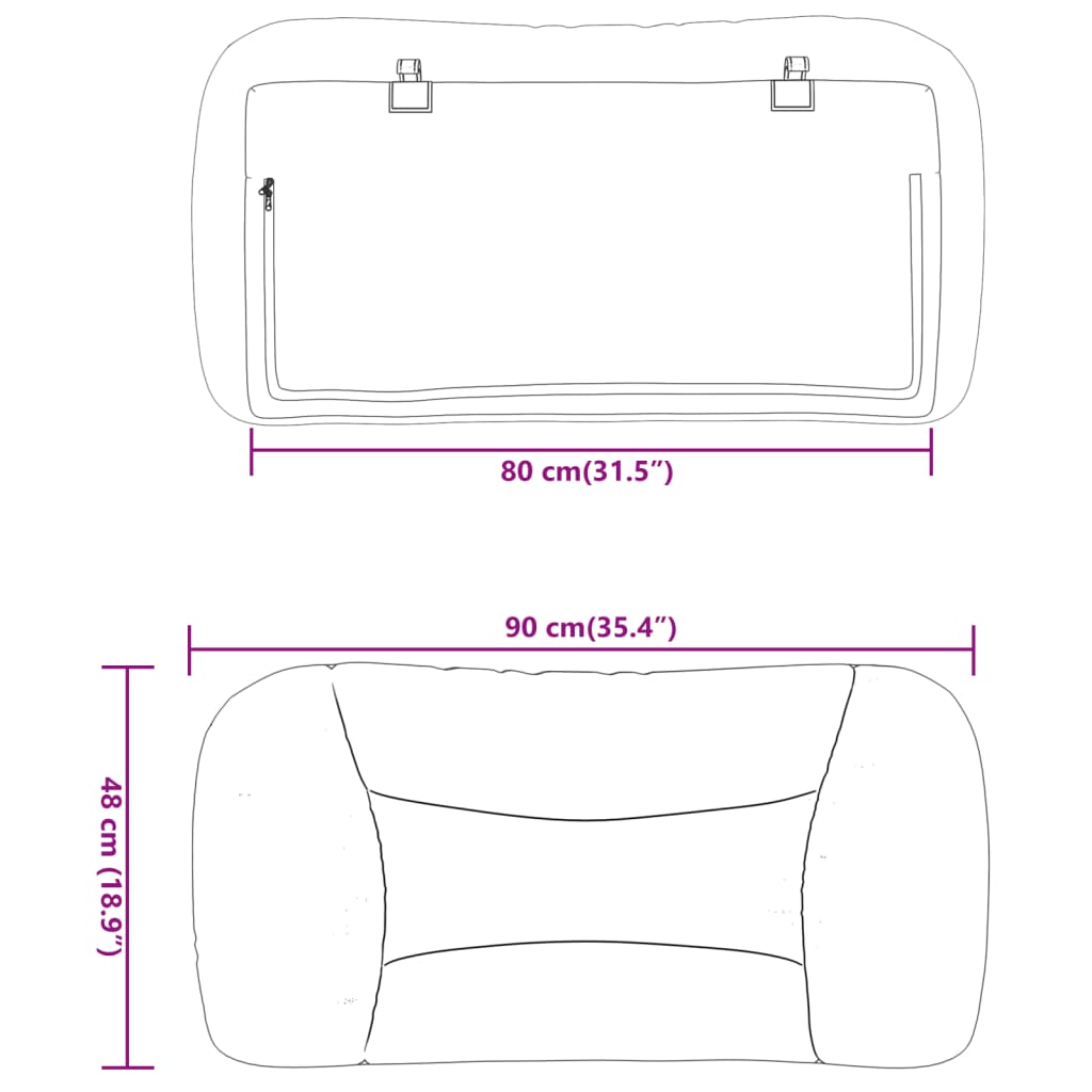 vidaXL Almofadão de cabeceira 90 cm tecido castanho-escuro