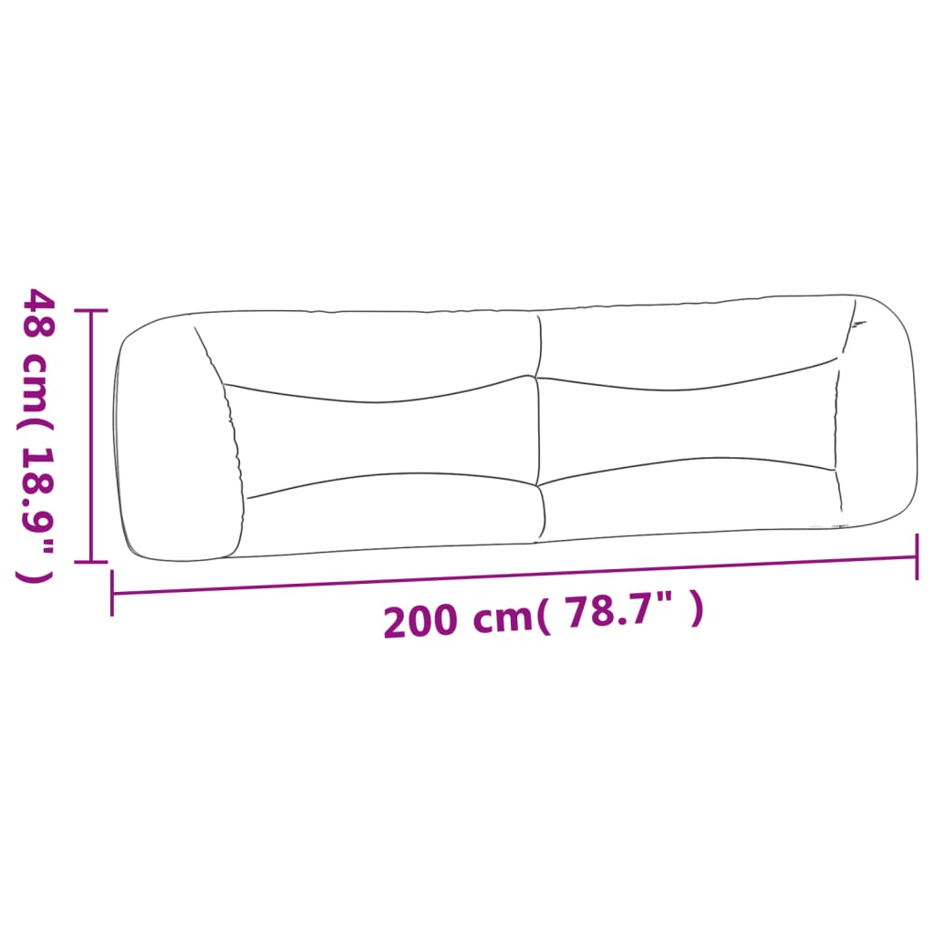 vidaXL Almofadão de cabeceira 200 cm tecido castanho-escuro