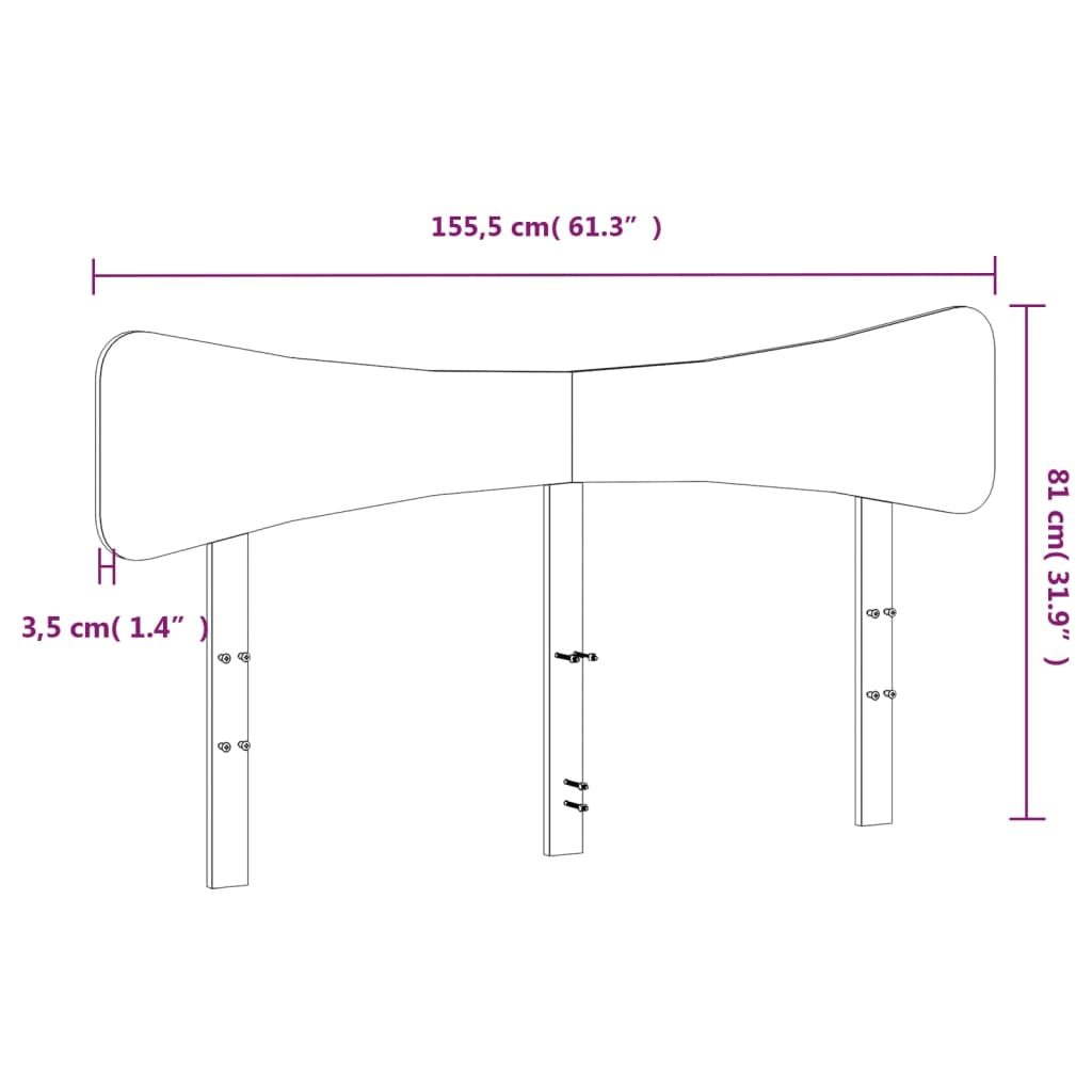 vidaXL Cabeceira 150 cm madeira de pinho maciça