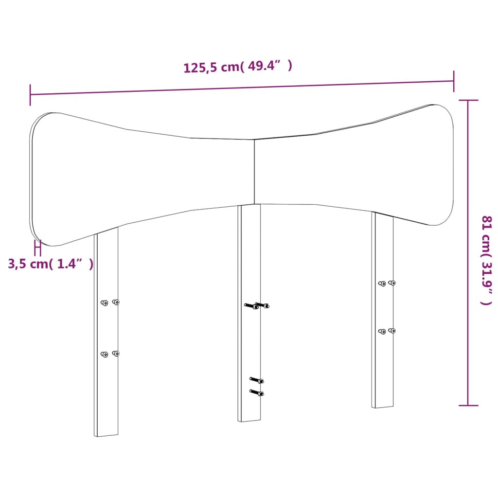 vidaXL Cabeceira 120 cm madeira de pinho maciça branco