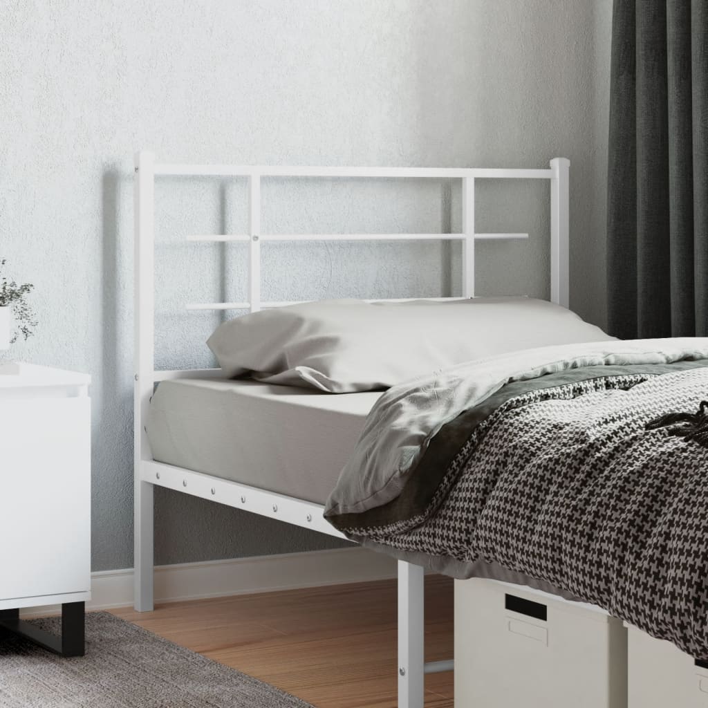 vidaXL Cabeceira de cama 107 cm metal branco