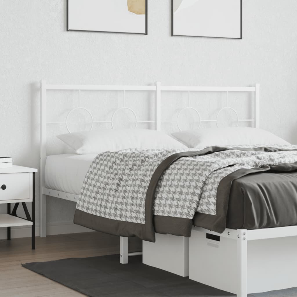 vidaXL Cabeceira de cama 160 cm metal branco