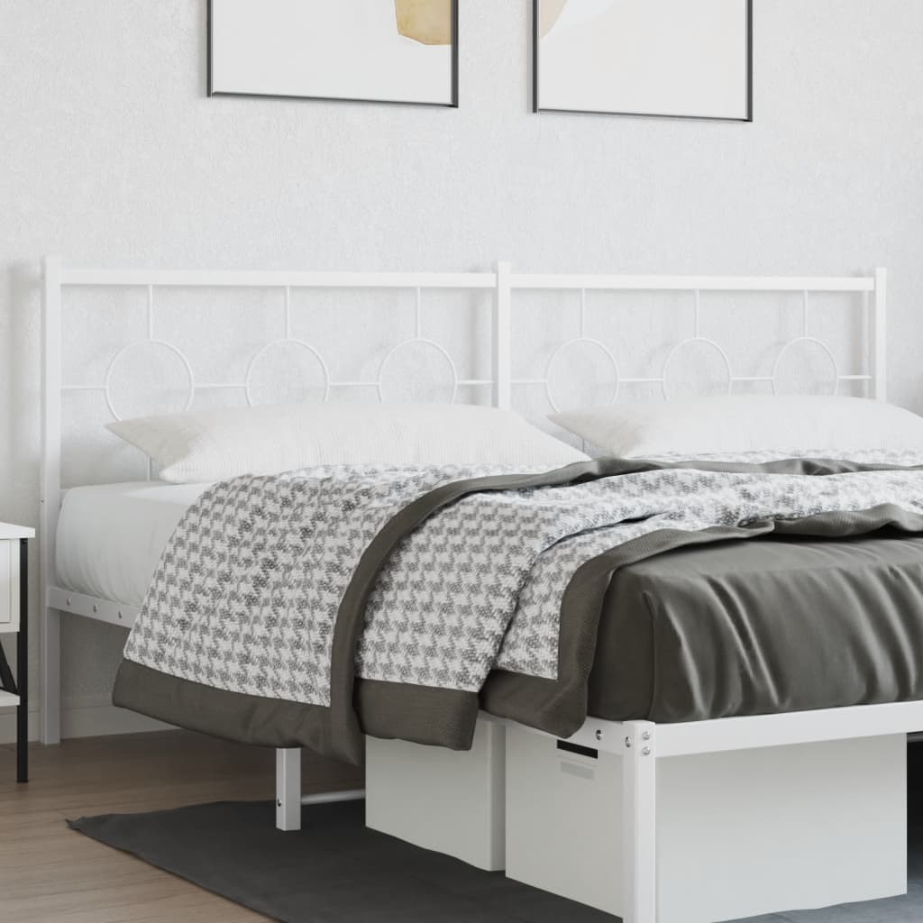 vidaXL Cabeceira de cama 193 cm metal branco