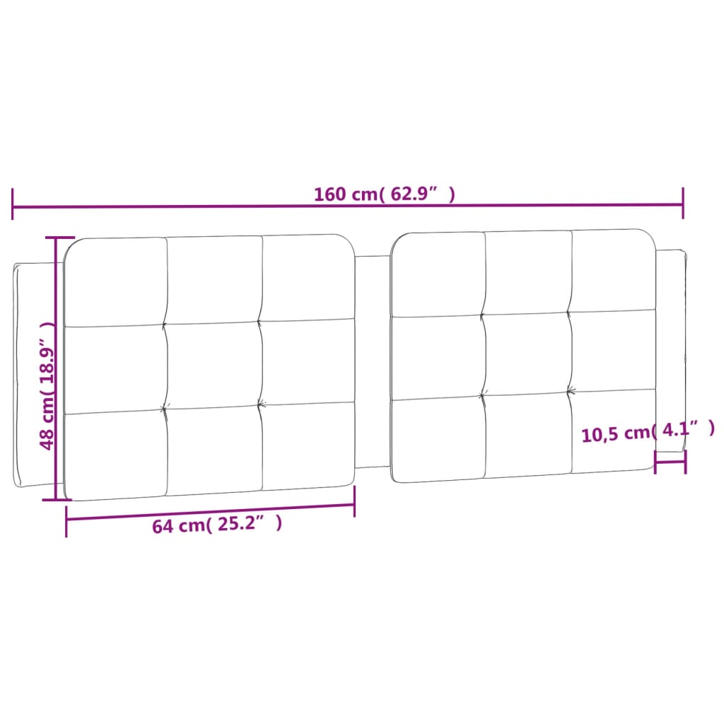 vidaXL Almofadão de cabeceira 160 cm couro artificial cappuccino