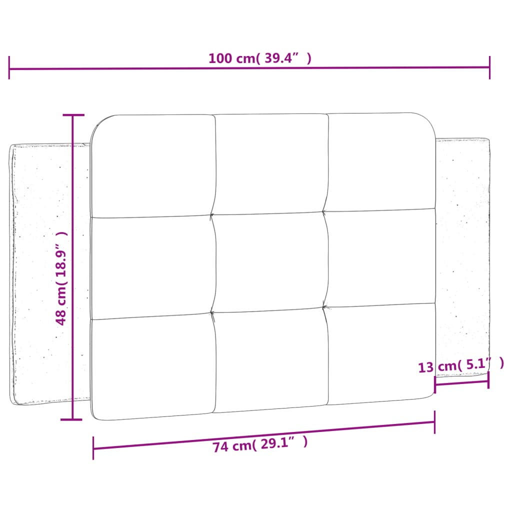 vidaXL Almofadão de cabeceira 100 cm couro artificial cappuccino