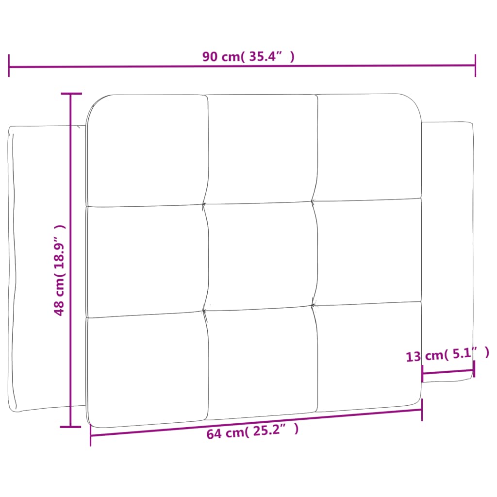 vidaXL Almofadão de cabeceira 90 cm couro artificial cinzento