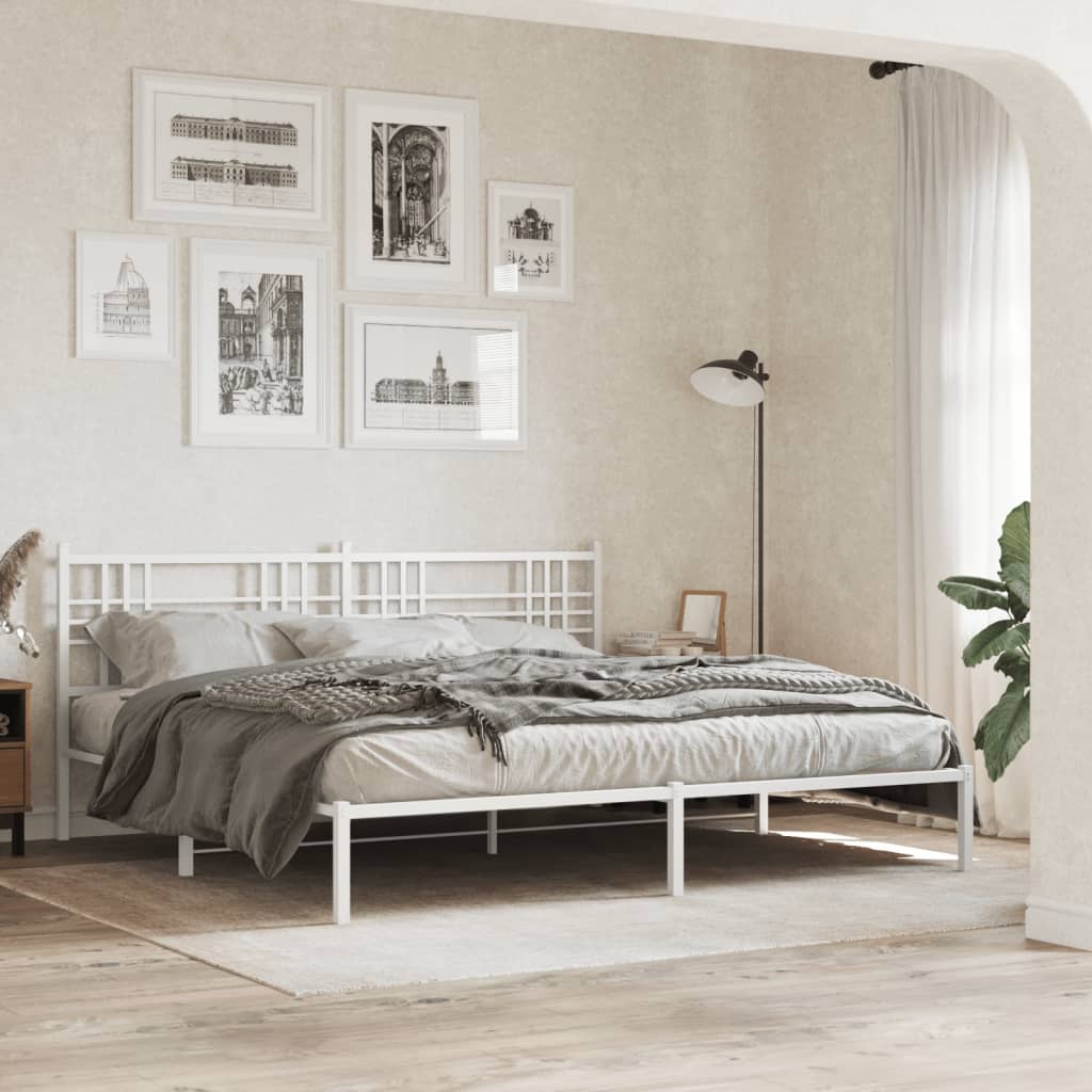 vidaXL Cabeceira de cama 180 cm metal branco