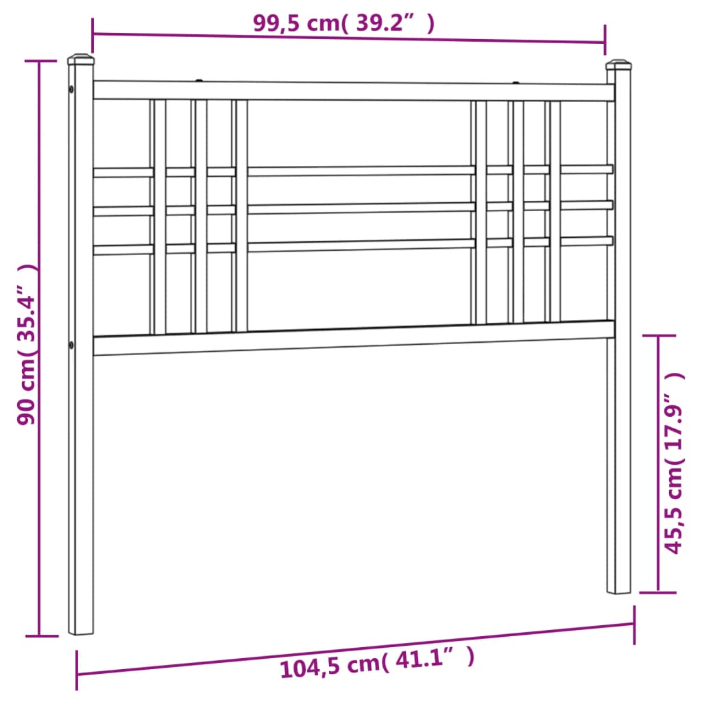 vidaXL Cabeceira de cama 100 cm metal branco