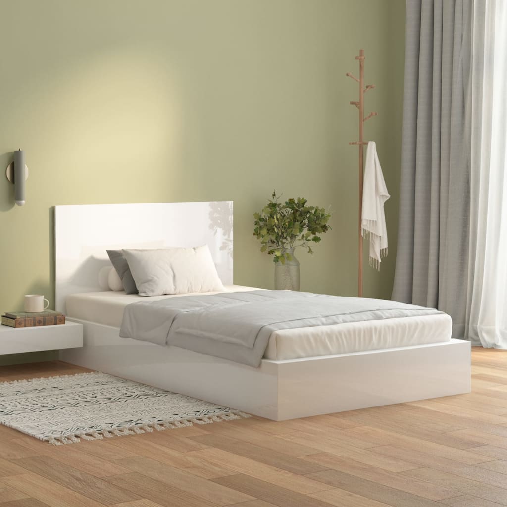 vidaXL Cabeceira cama 120x1,5x80 cm derivados madeira branco brilhante