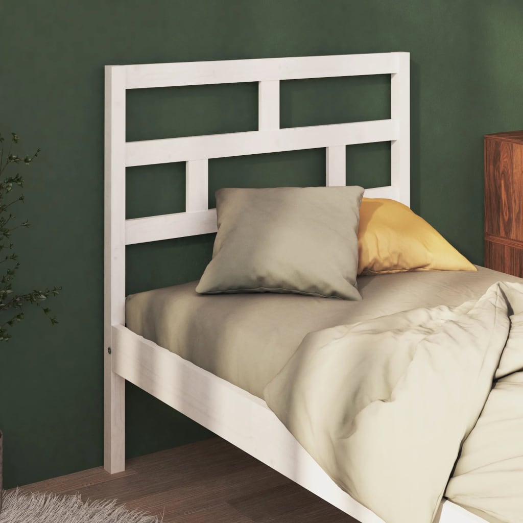 vidaXL Cabeceira de cama 96x4x100 cm pinho maciço branco