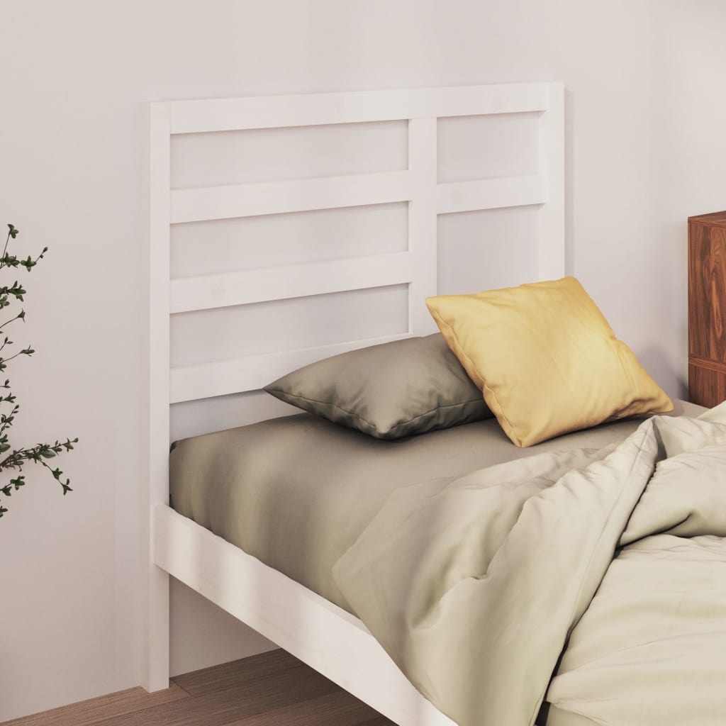 vidaXL Cabeceira de cama 81x4x104 cm pinho maciço branco