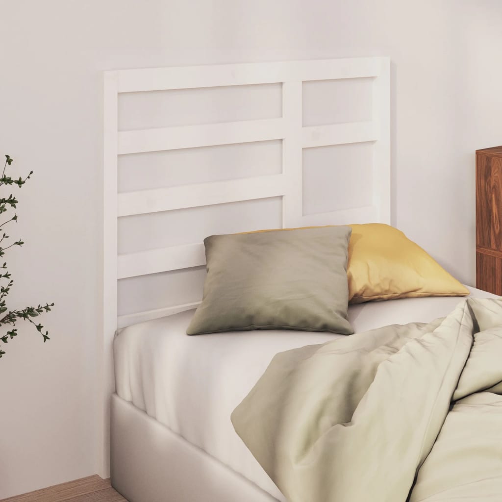 vidaXL Cabeceira de cama 81x4x104 cm pinho maciço branco