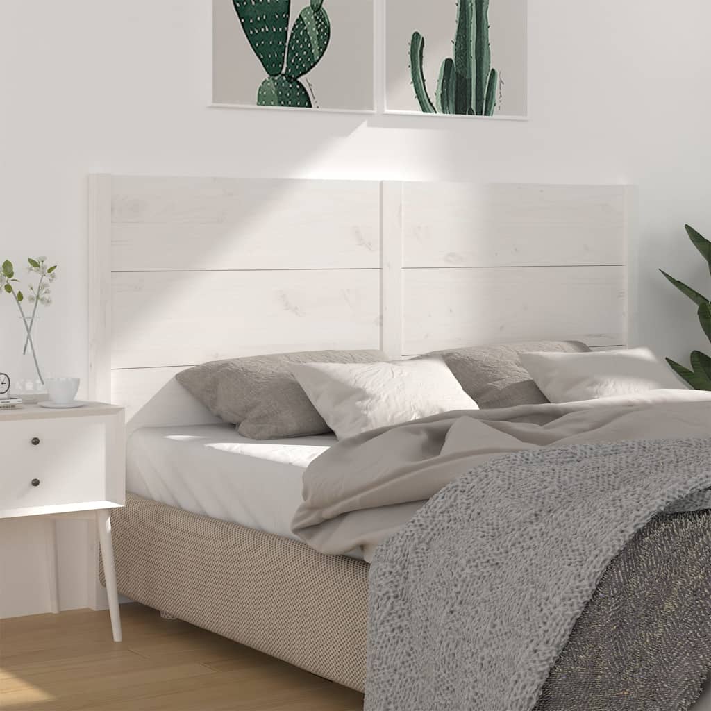 vidaXL Cabeceira de cama 186x4x100 cm pinho maciço branco