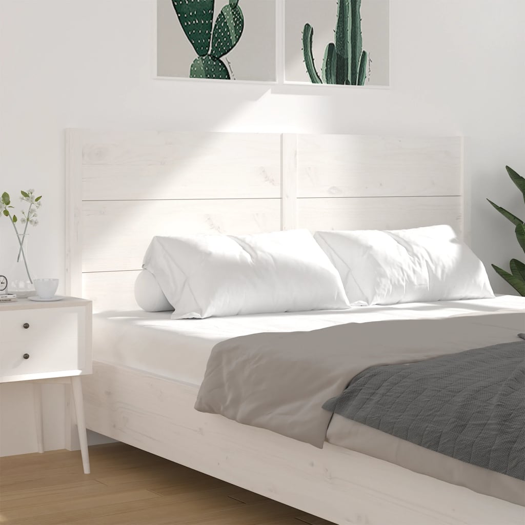 vidaXL Cabeceira de cama 186x4x100 cm pinho maciço branco