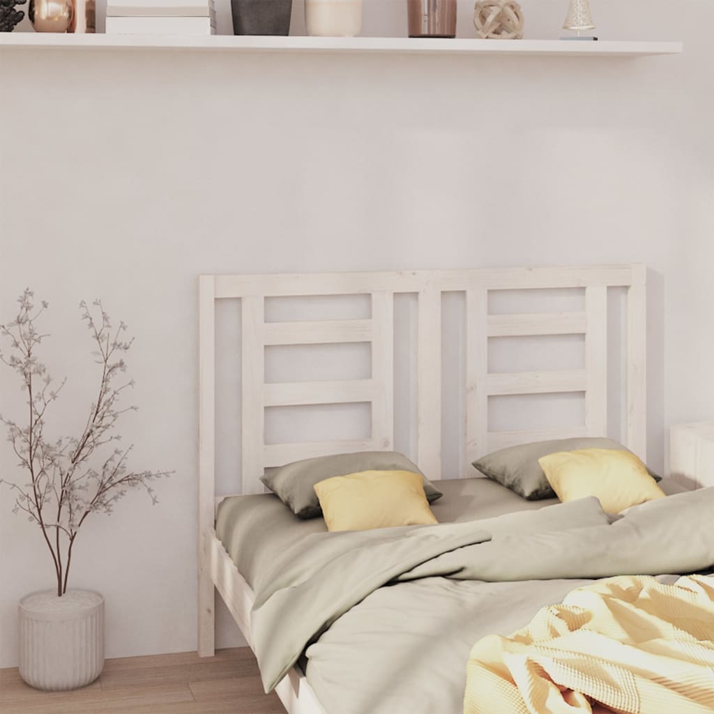 vidaXL Cabeceira de cama 126x4x100 cm pinho maciço branco