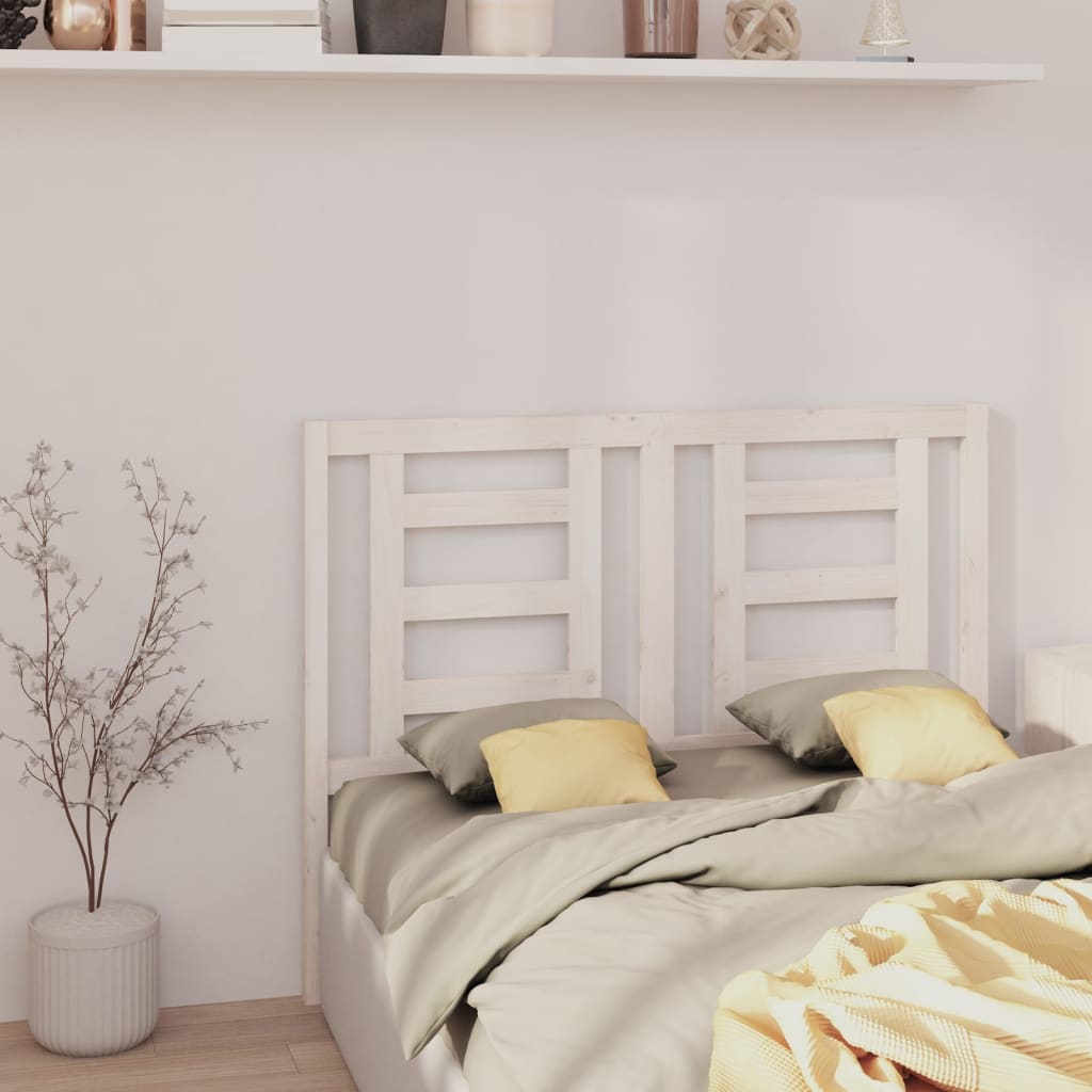 vidaXL Cabeceira de cama 126x4x100 cm pinho maciço branco