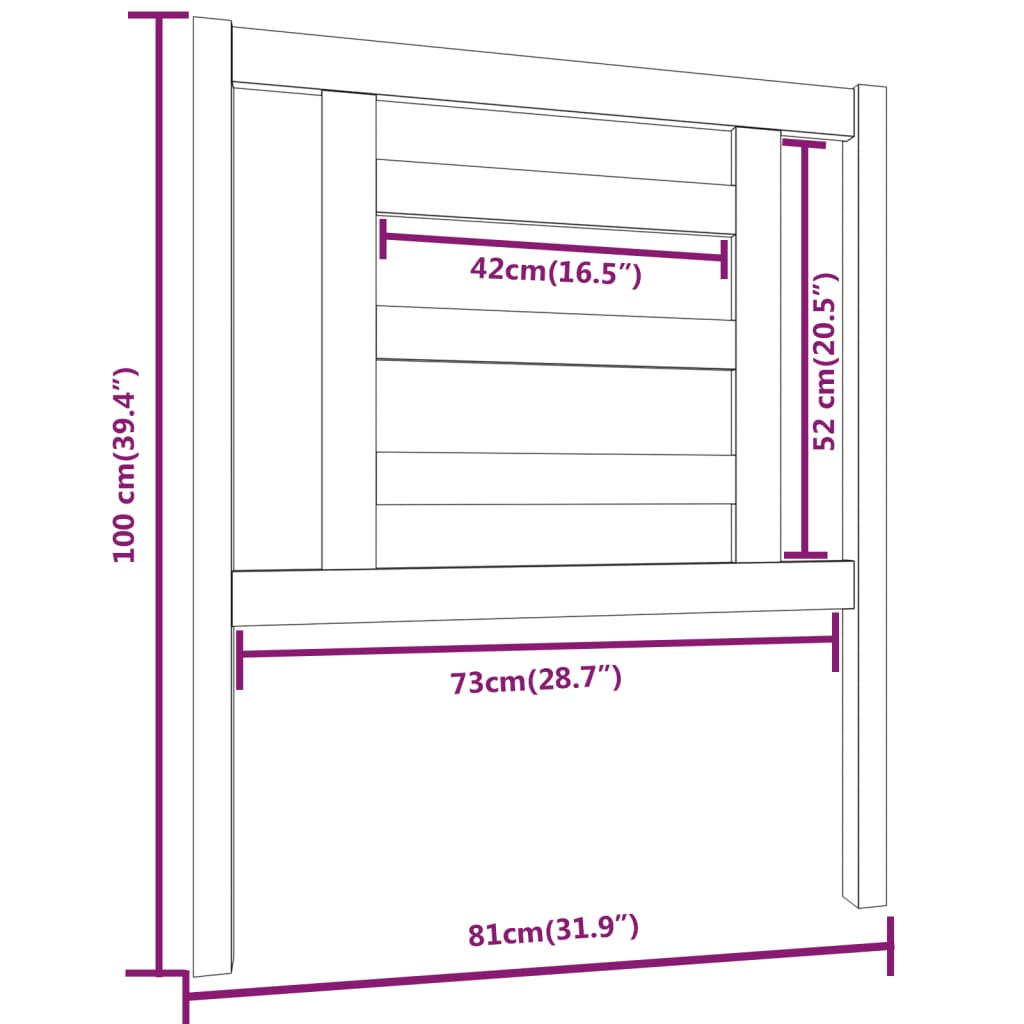 vidaXL Cabeceira de cama 81x4x100 cm pinho maciço cinzento