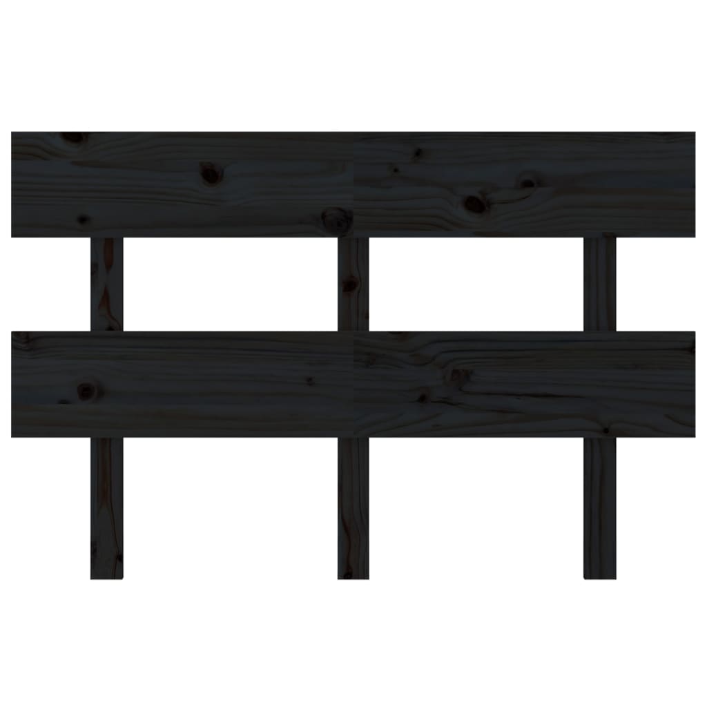 vidaXL Cabeceira de cama 138x3x81 cm pinho maciço preto