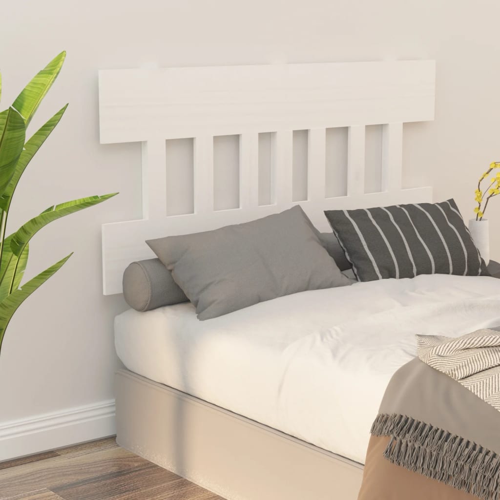 vidaXL Cabeceira de cama 163,5x3x81 cm pinho maciço branco