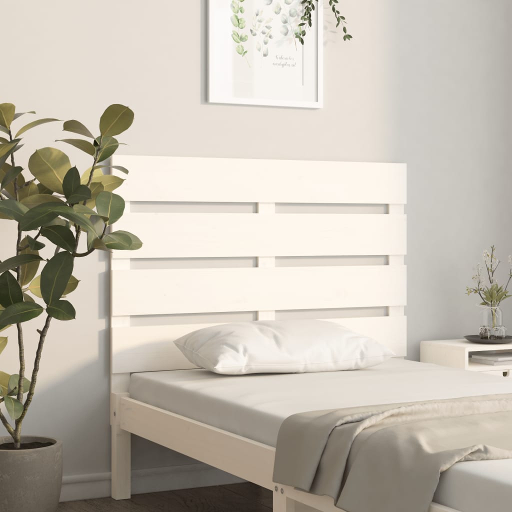 vidaXL Cabeceira de cama 75x3x80 cm pinho maciço branco