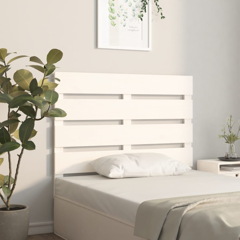 vidaXL Cabeceira de cama 75x3x80 cm pinho maciço branco